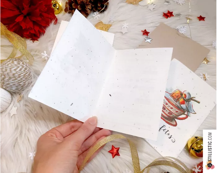 Carte de voeux à planter Chat Bal masqué + enveloppe