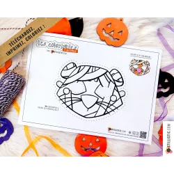 Lot 3 Masques enfant Halloween Hibou Lapin citrouille Tigre momie à imprimer et colorier