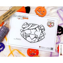 Masque enfant coloriable Tigre momie Halloween