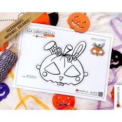 Masque enfant coloriable Lapin citrouille Halloween
