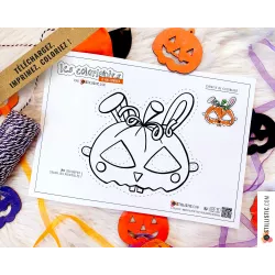 Masque enfant coloriable Lapin citrouille Halloween
