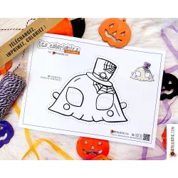 Masque enfant coloriable Fantôme Halloween