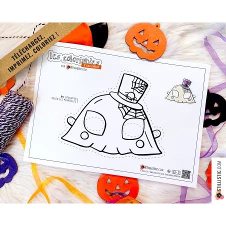 Masque enfant coloriable Fantôme Halloween