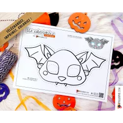Masque enfant coloriable Chauve-souris Halloween