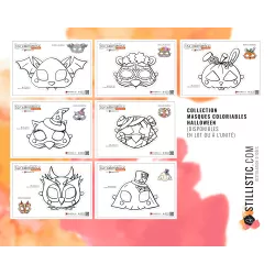 Masque enfant déguisement Chauve-souris Halloween à imprimer et colorier