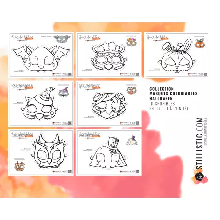 Masque enfant déguisement Chat magicien Halloween à imprimer et colorier