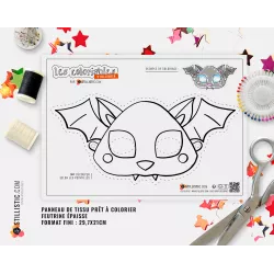 Masque Chauve-souris Halloween coloriable en Feutrine