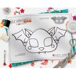 Masque Chauve-souris Halloween coloriable en Feutrine