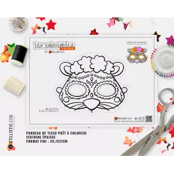 Masque Souris Dia de los muertos  coloriable en Feutrine
