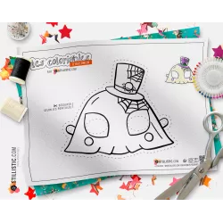 Masque fantôme Halloween coloriable en Feutrine