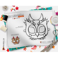 Masque Hibou Halloween coloriable en Feutrine