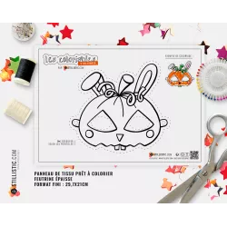 Masque Citrouille Halloween coloriable en Feutrine