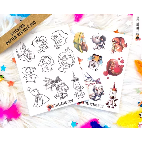 Stickers coloriables Animaux Chouchoux Stillistic