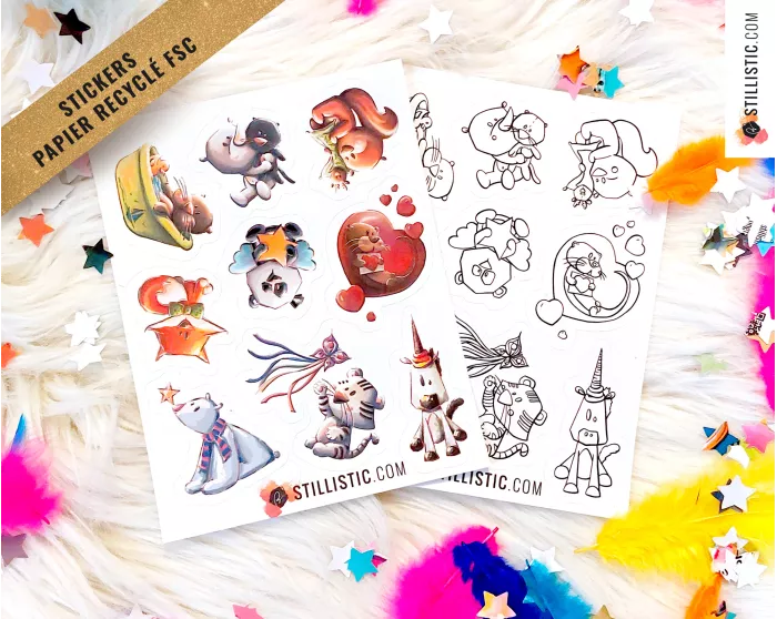 Stickers coloriables Animaux Chouchoux Stillistic