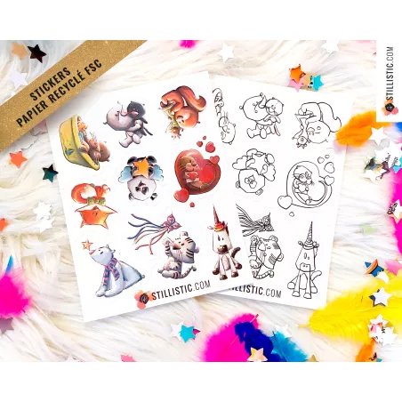 Stickers coloriables Animaux Chouchoux Stillistic