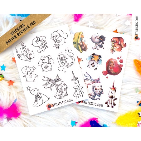 Stickers coloriables Animaux Chouchoux Stillistic