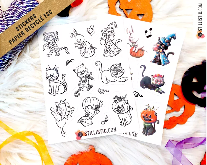 Stickers coloriables Halloween Bal masqué