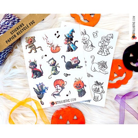 Stickers coloriables Halloween Bal masqué