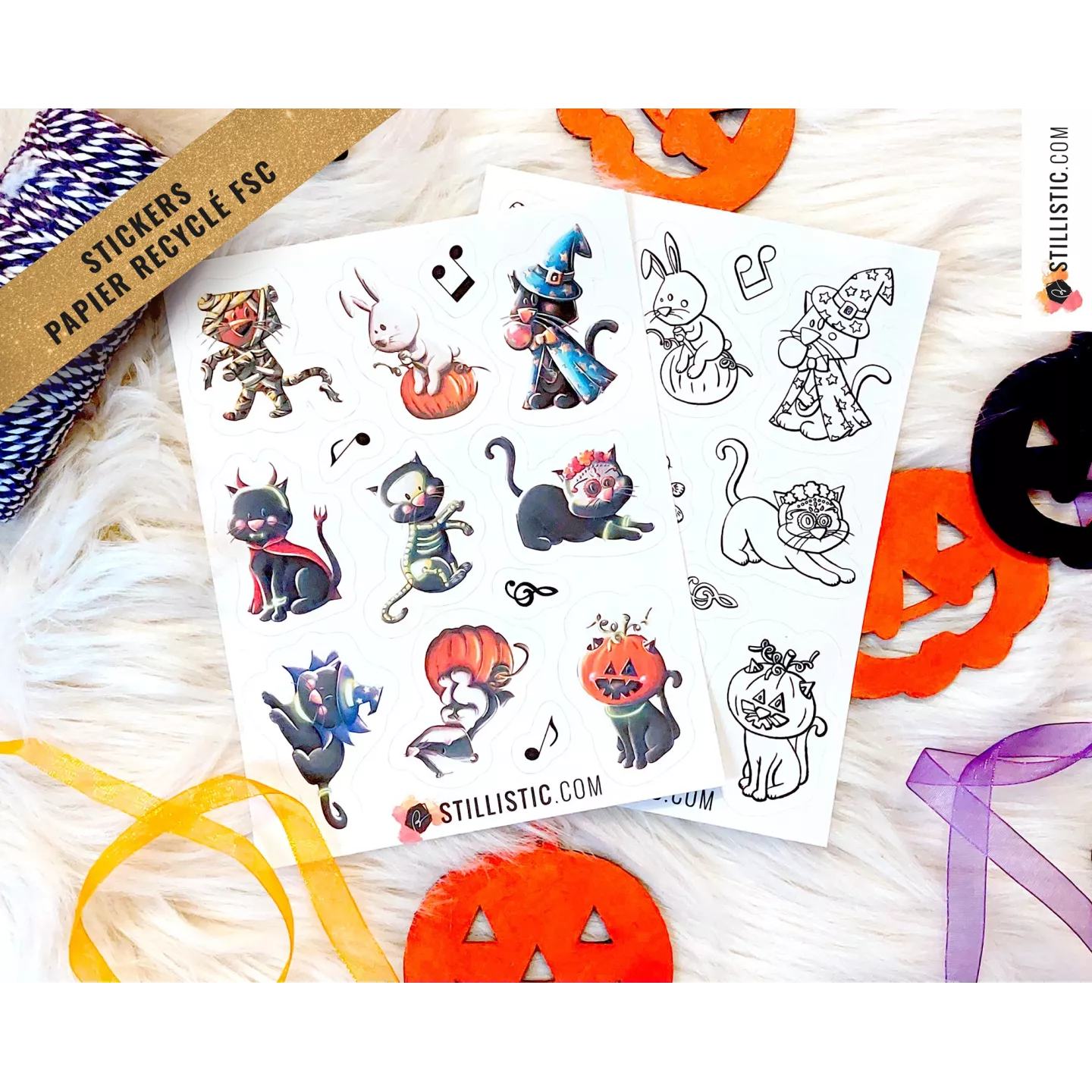 Stickers coloriables Halloween Bal masqué
