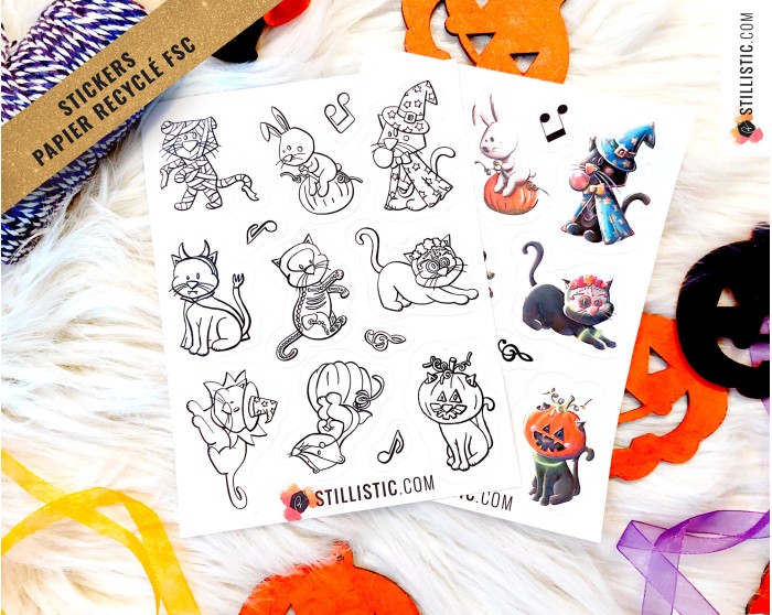 Stickers coloriables Halloween Bal masqué