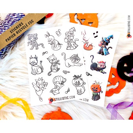 Stickers coloriables Halloween Bal masqué