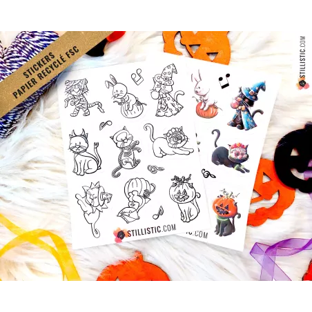 Stickers coloriables Halloween Bal masqué