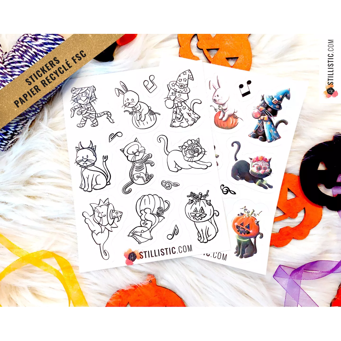 Stickers coloriables Halloween Bal masqué