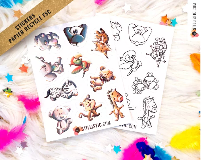 Stickers Bébés Animaux Sauvages