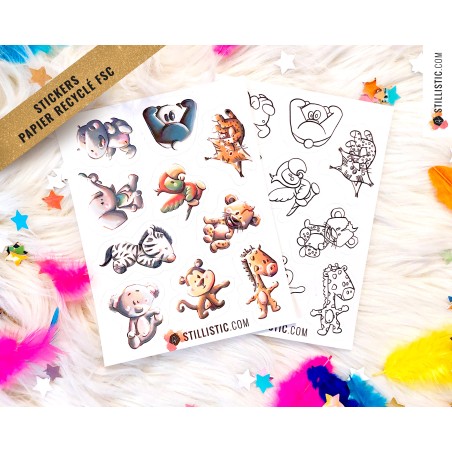 Stickers Bébés Animaux Sauvages