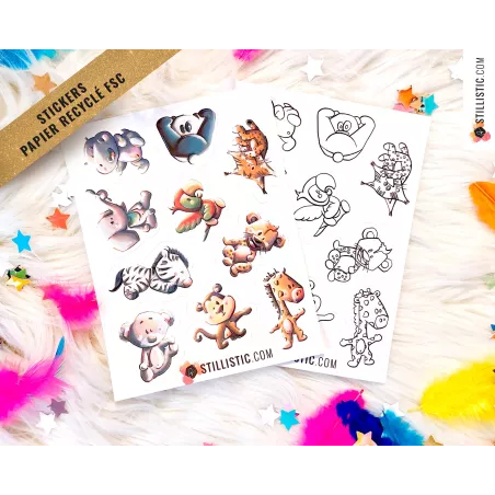Stickers Bébés Animaux Sauvages