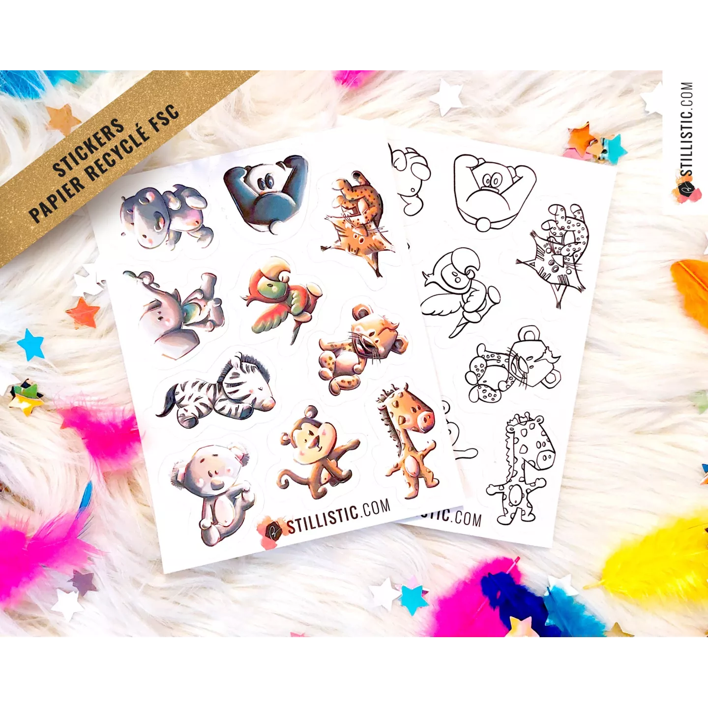Stickers Bébés Animaux Sauvages