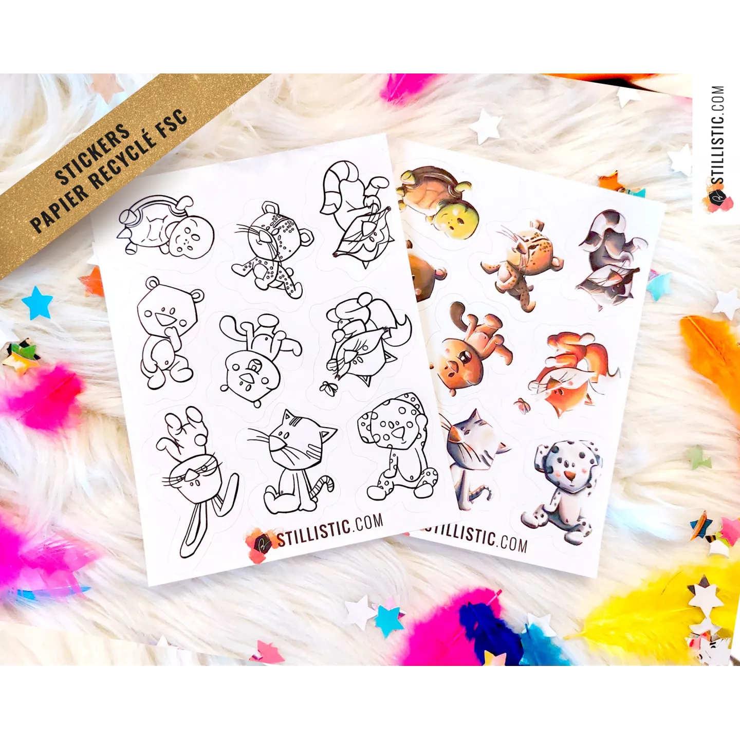 Stickers coloriables Bébés Animaux
