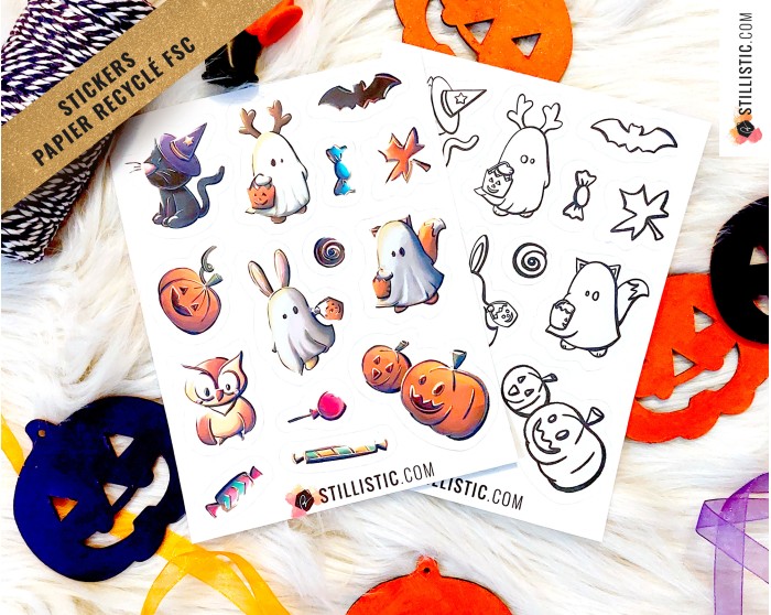 Stickers coloriables Halloween