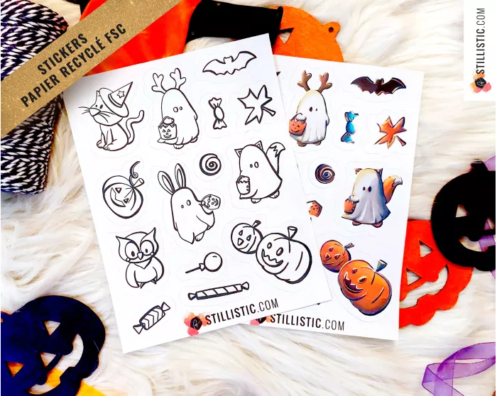 Stickers coloriables Halloween