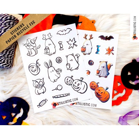 Stickers coloriables Halloween