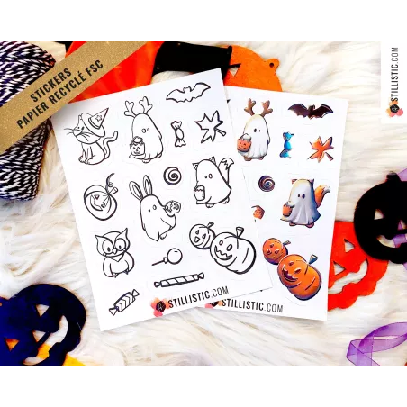 Stickers coloriables Halloween