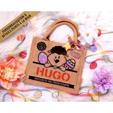 Sac bonbons jute Pâques Lapin