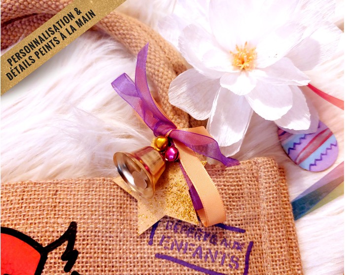 Sac bonbons jute Pâques Lapin