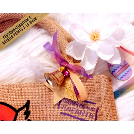 Sac bonbons jute Pâques Lapin