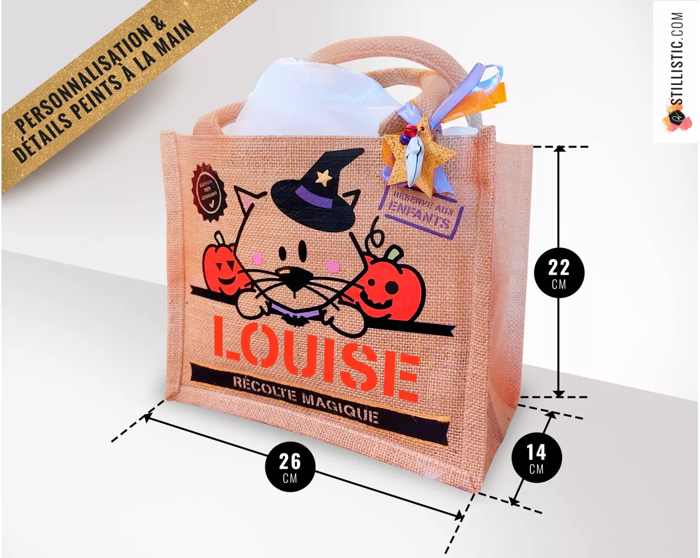 Sac bonbons jute Pâques Lapin