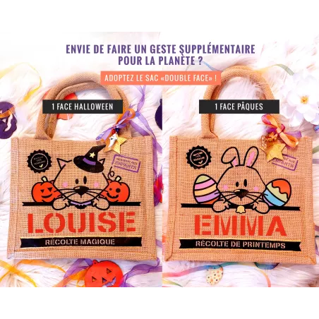 Sac bonbons jute Pâques Agneau