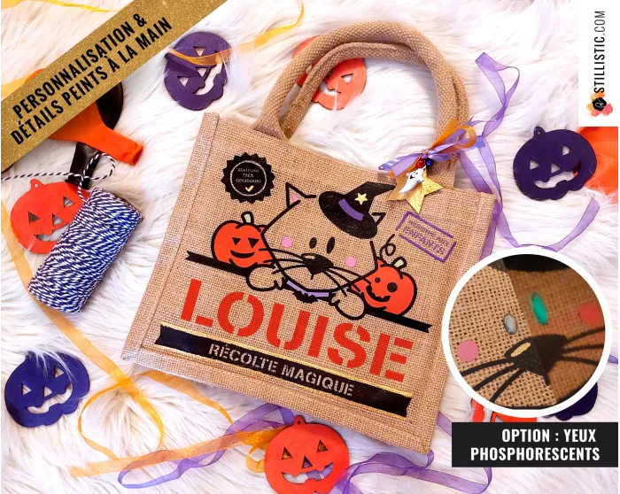 Sac bonbons jute Halloween