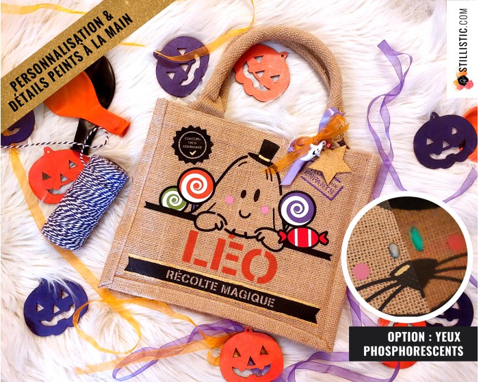 Sac bonbons jute Halloween