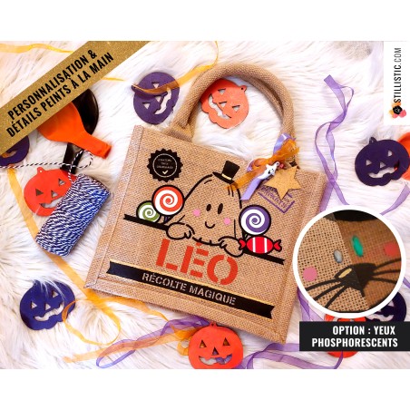 Sac bonbons jute Halloween