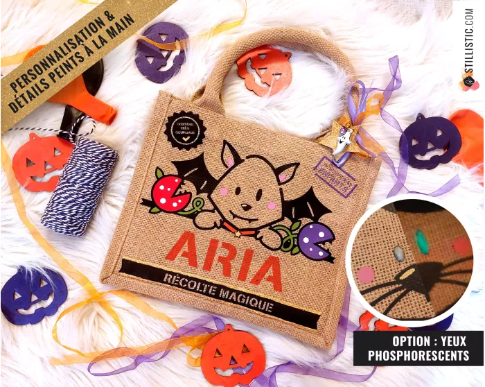Sac bonbons jute Halloween