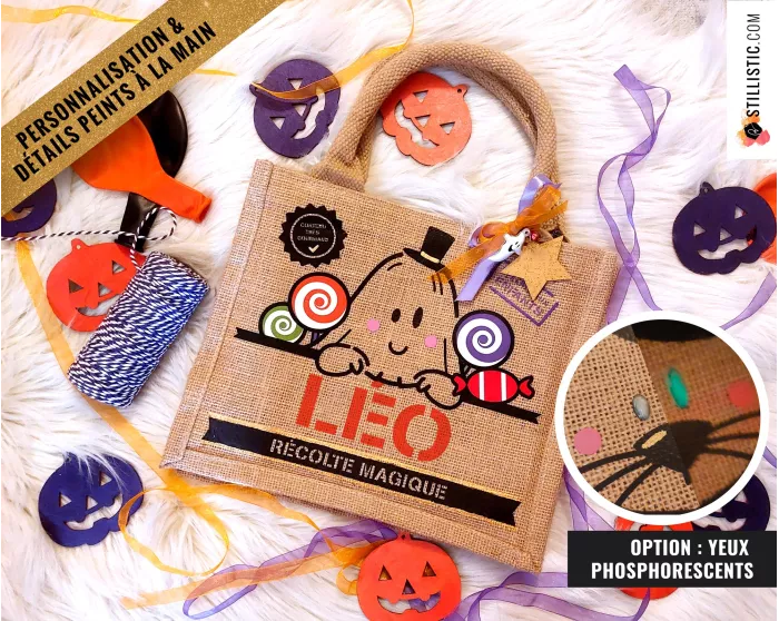 Sac bonbons jute Halloween