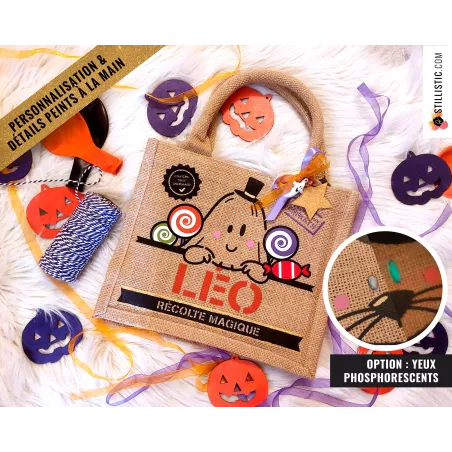 Sac bonbons jute Halloween