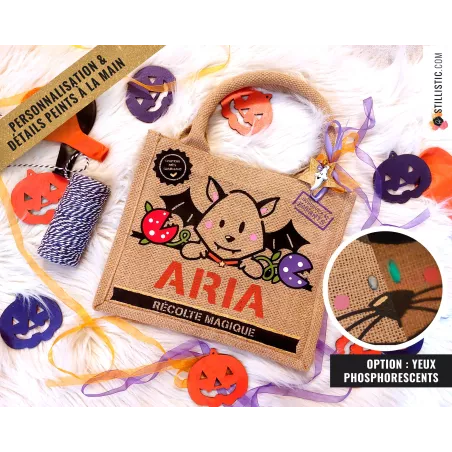 Sac bonbons jute Halloween