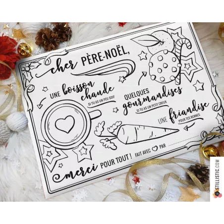 Set de Table coloriable du Père Noël Classique en feutrine épaisse