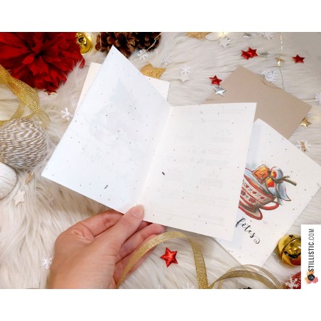 Carte de voeux Noël à planter Souris